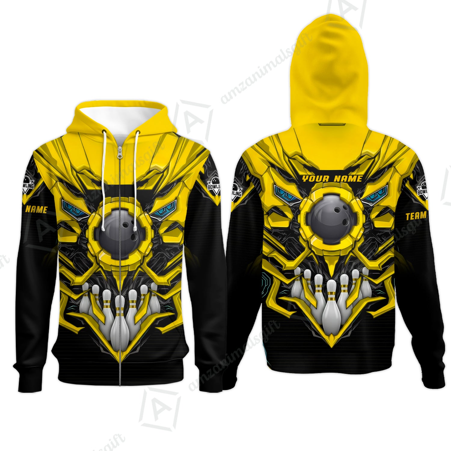 Zip Hoodie||Yellow