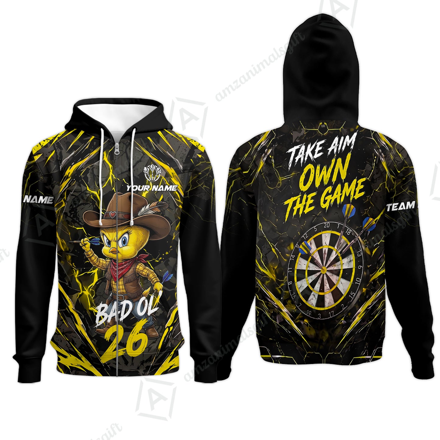 Zip Hoodie||Yellow