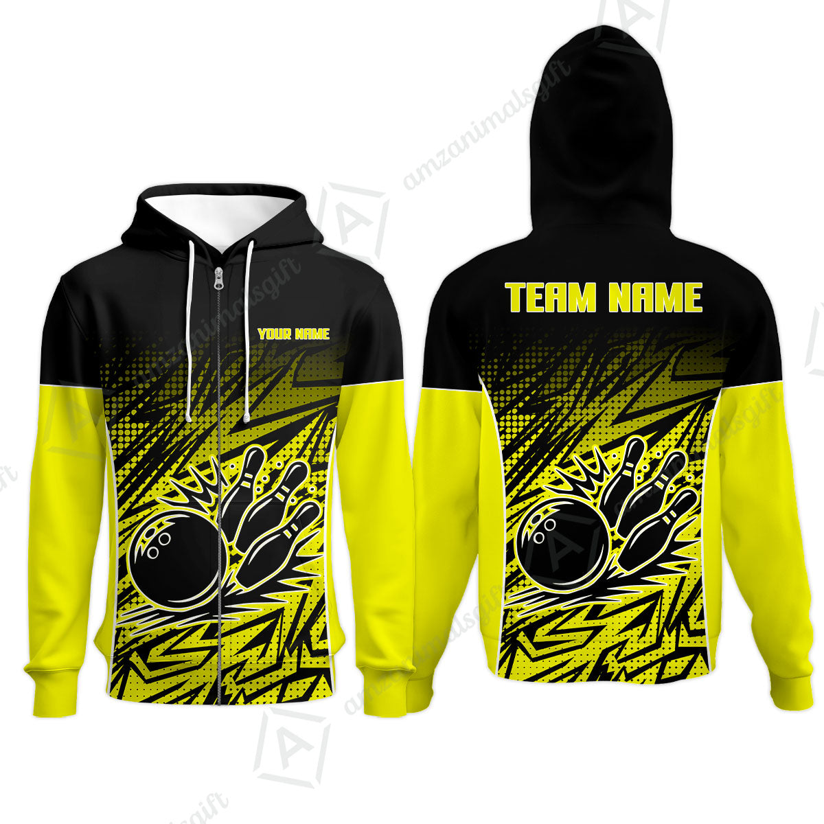 Customized Bowling Unisex Polo Shirt, Abstract Sameless Pattern Color Bowling Uniforms, Personalized Name And Team Name
