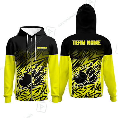Customized Bowling Unisex Polo Shirt, Abstract Sameless Pattern Color Bowling Uniforms, Personalized Name And Team Name