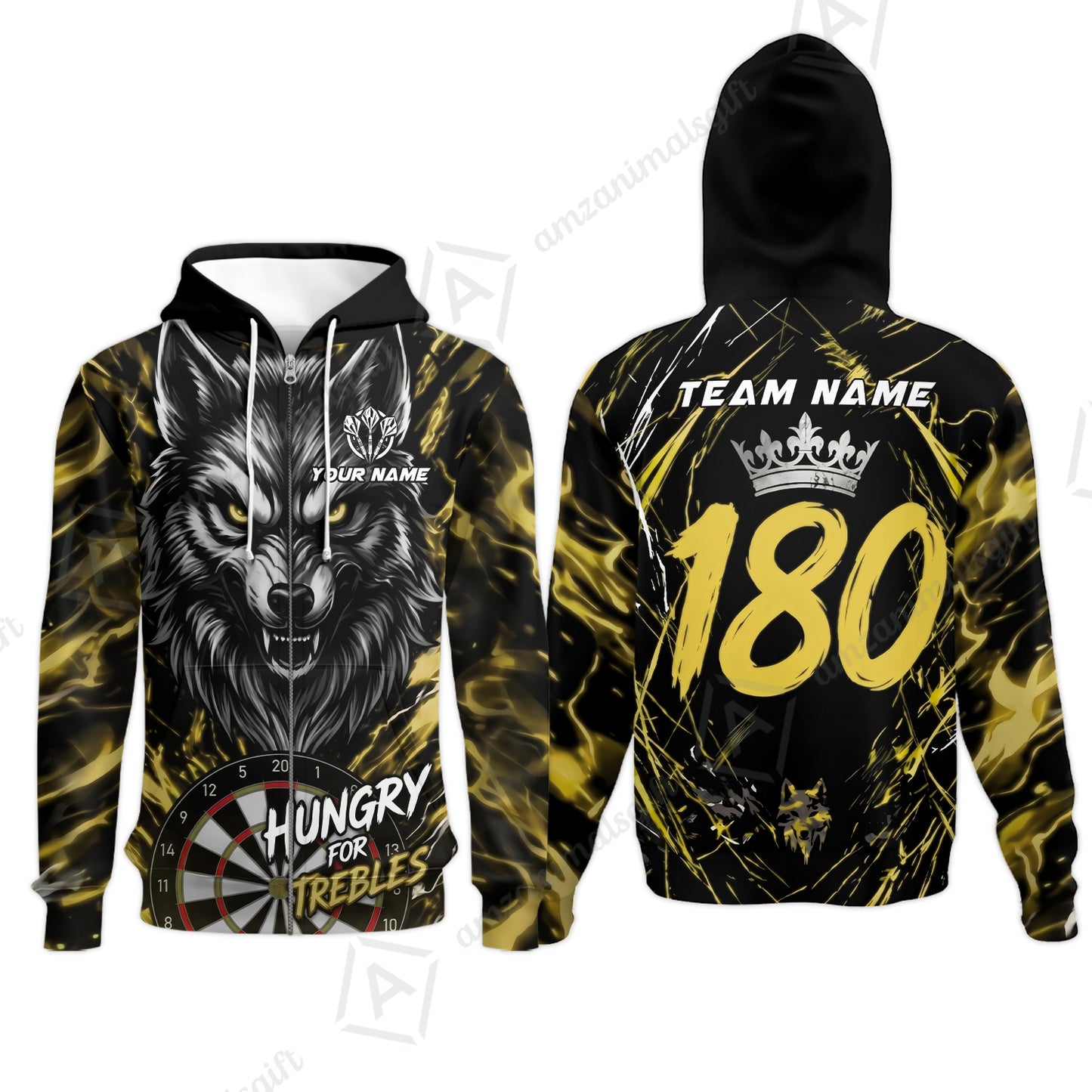 Custom Darts Jersey Polo Shirt, Wolf 180, Custom Dart Jersey Team Shirt For Players With Name & Team Name
