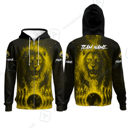 Custom Bowling Jersey Polo Shirt, Bowling Lion Of The Savannah, Custom Bowling Jersey Team Shirt For Players With Name & Team Name