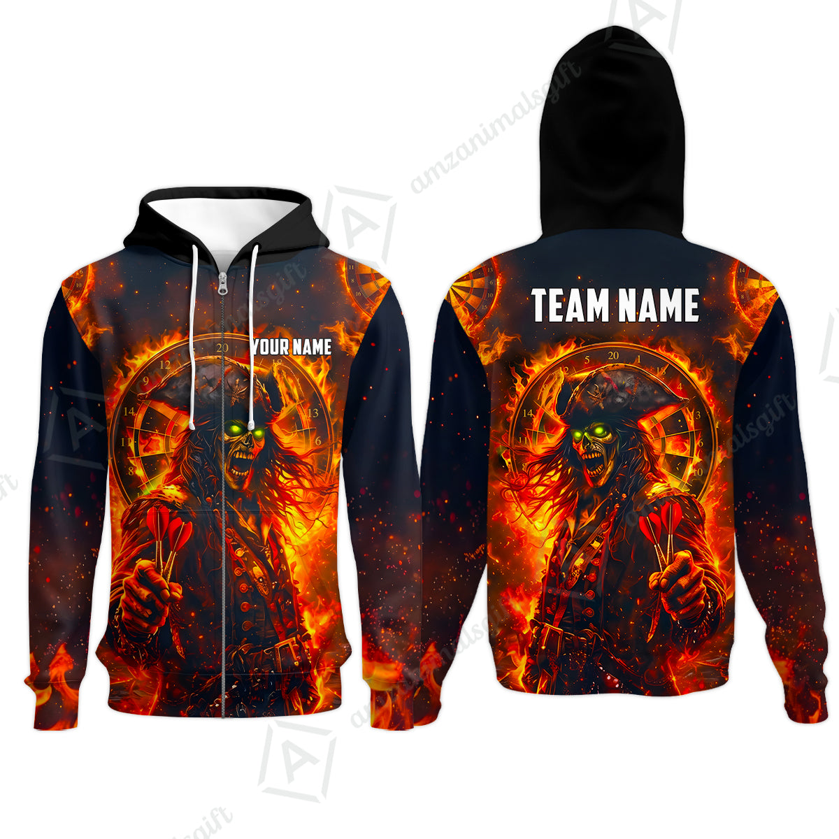 Custom Darts Jersey Polo Shirt, Ghost Pirate, Custom Dart Jersey Team Shirt For Players With Name & Team Name