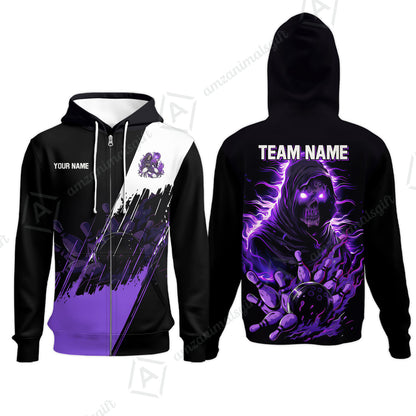 Custom Bowling Jersey Polo Shirt, Glow Reaper Bowling Custom Bowling Jersey Team Shirt For Players With Name & Team Name