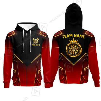 Custom Luxury Golden Crown Darts Jersey Polo Shirt, Custom Luxury Golden Crown Dart Jersey Team Shirt For Players With Name & Team Name