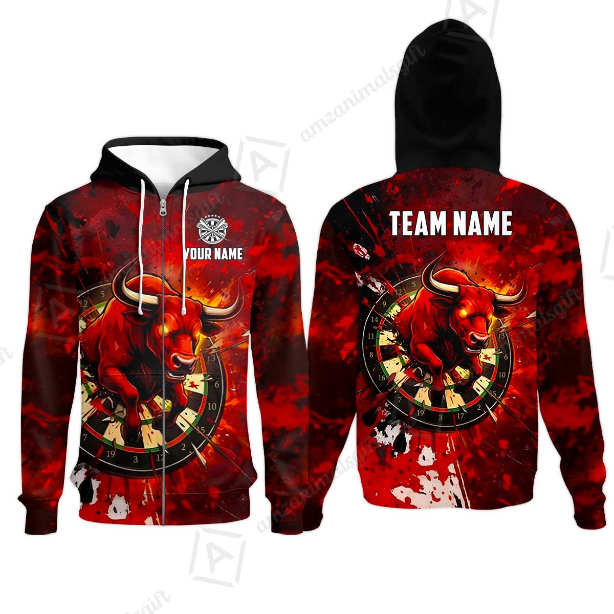 Custom Darts Team Jersey, Personalized Raging Bull Jersey Shirt For Players With Name & Team Name