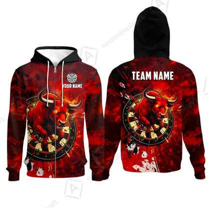 Custom Darts Team Jersey, Personalized Raging Bull Jersey Shirt For Players With Name & Team Name
