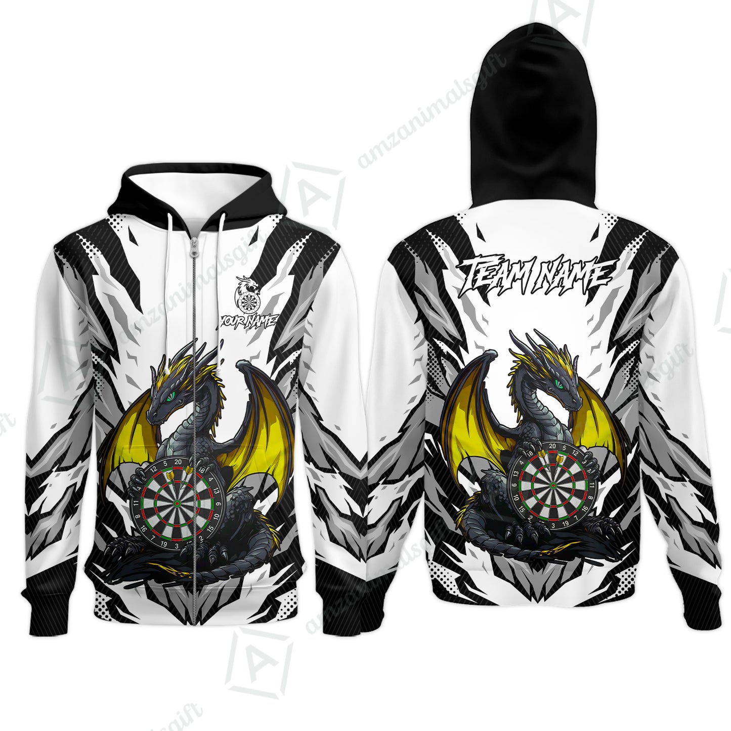 Custom Darts Team Jersey, Personalized Fantasy Dragon Dart Polo Shirt For Players With Name & Team Name