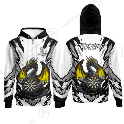 Custom Darts Team Jersey, Personalized Fantasy Dragon Dart Polo Shirt For Players With Name & Team Name