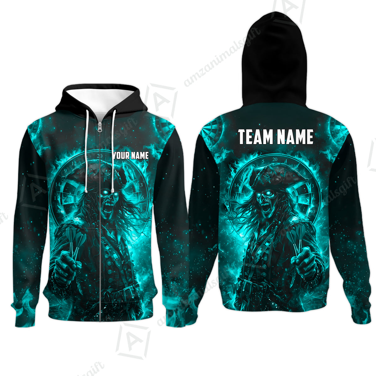 Custom Darts Jersey Polo Shirt, Ghost Pirate, Custom Dart Jersey Team Shirt For Players With Name & Team Name