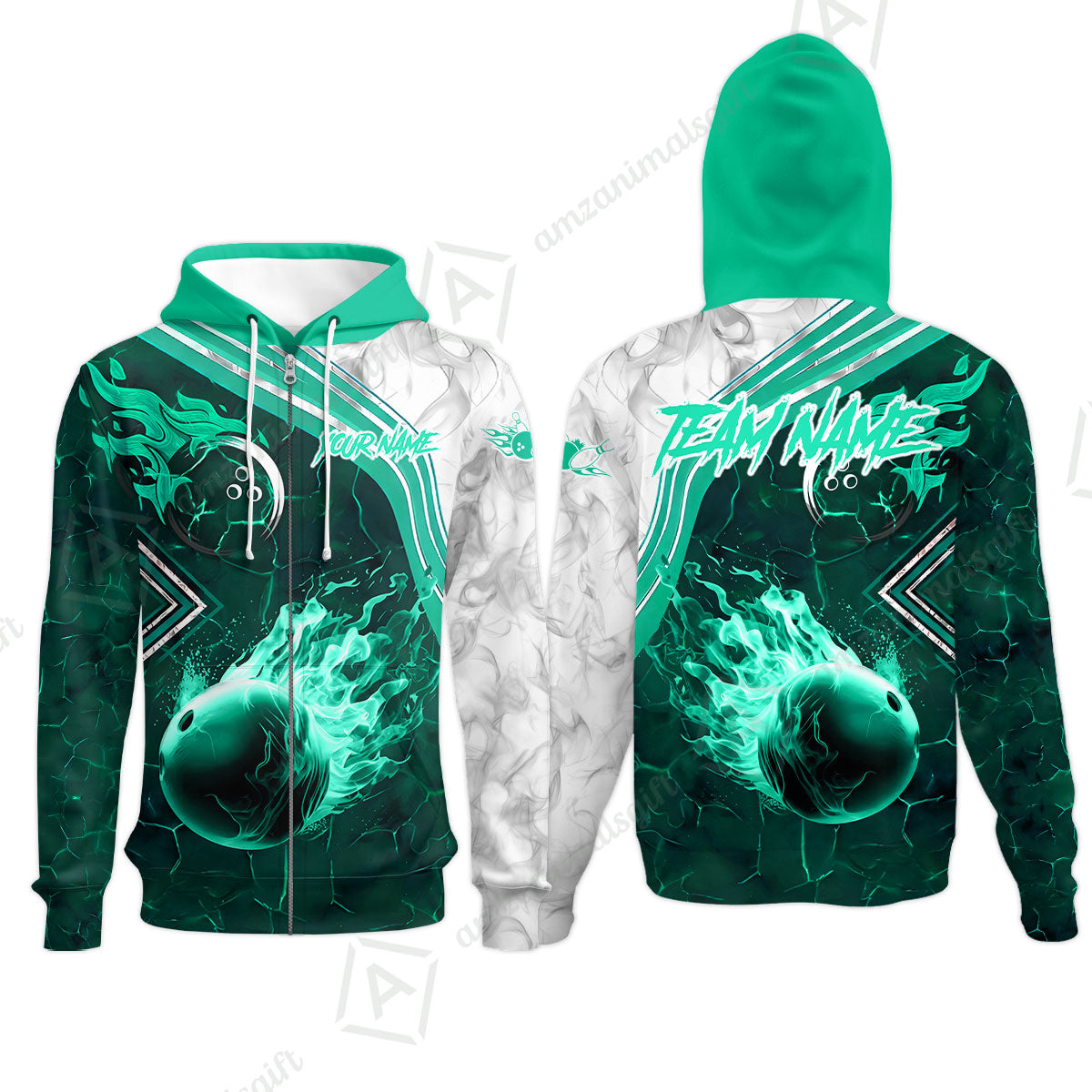 Customized Bowling Unisex Polo Shirt, Fire & Smoke Bowling Ball, Bowling Uniform - Personalized Name And Team Name