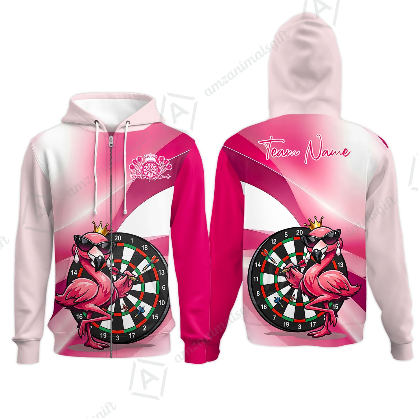 Custom Darts Women Polo Shirt, Queen Flamingo Darts, Custom Dart Polo Team Shirt For Players With Name & Team Name