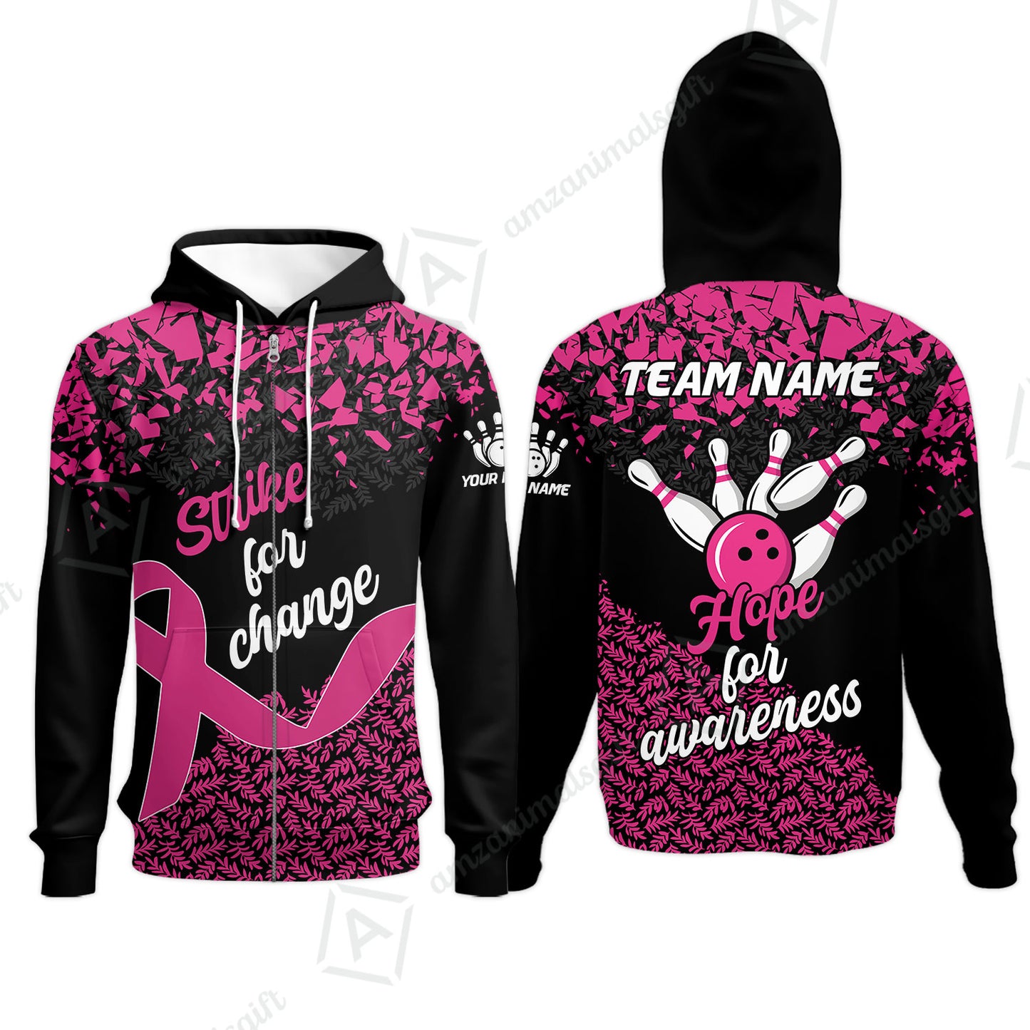 Custom Bowling Jersey Uniform Shirt, Bowling Strike For Change Team Shirt For Players With Name & Team Name
