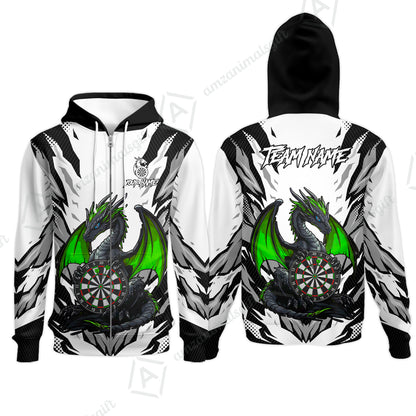 Custom Darts Team Jersey, Personalized Fantasy Dragon Dart Polo Shirt For Players With Name & Team Name
