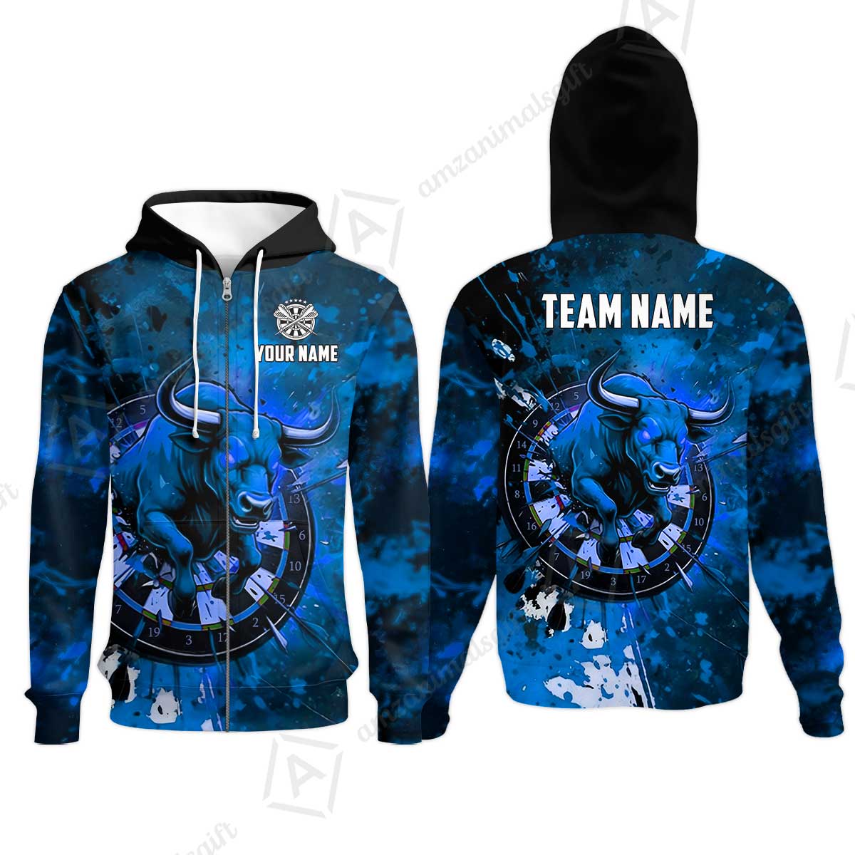 Custom Darts Team Jersey, Personalized Raging Bull Jersey Shirt For Players With Name & Team Name