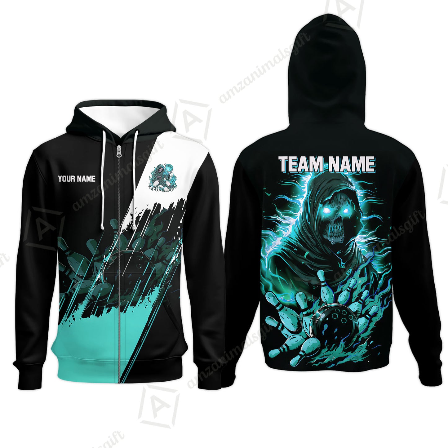 Custom Bowling Jersey Polo Shirt, Glow Reaper Bowling Custom Bowling Jersey Team Shirt For Players With Name & Team Name