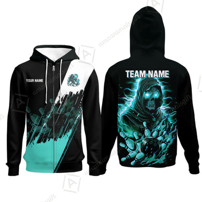 Custom Bowling Jersey Polo Shirt, Glow Reaper Bowling Custom Bowling Jersey Team Shirt For Players With Name & Team Name