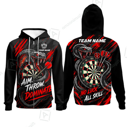 Customized Darts Team Jersey, Personalized Snake Darts Abstract Background Polo Shirt For Players With Name & Team Name