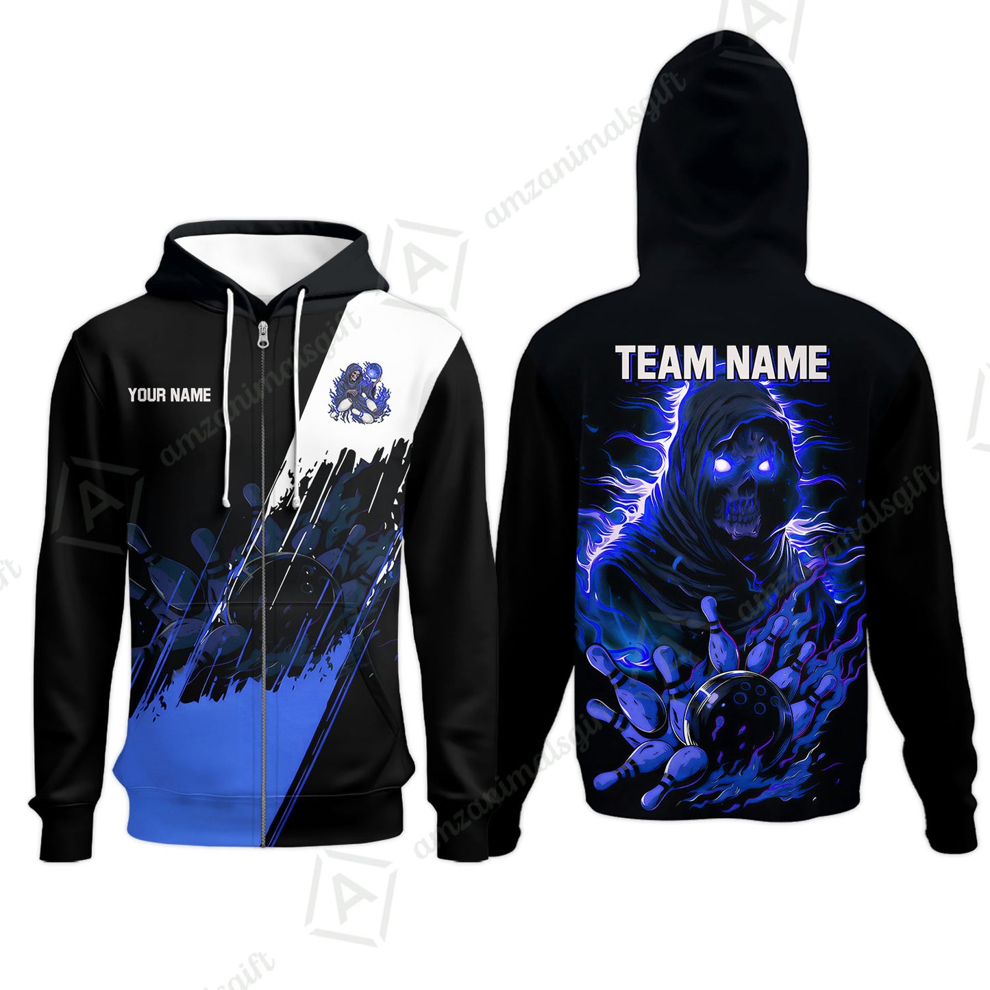 Custom Bowling Jersey Polo Shirt, Glow Reaper Bowling Custom Bowling Jersey Team Shirt For Players With Name & Team Name
