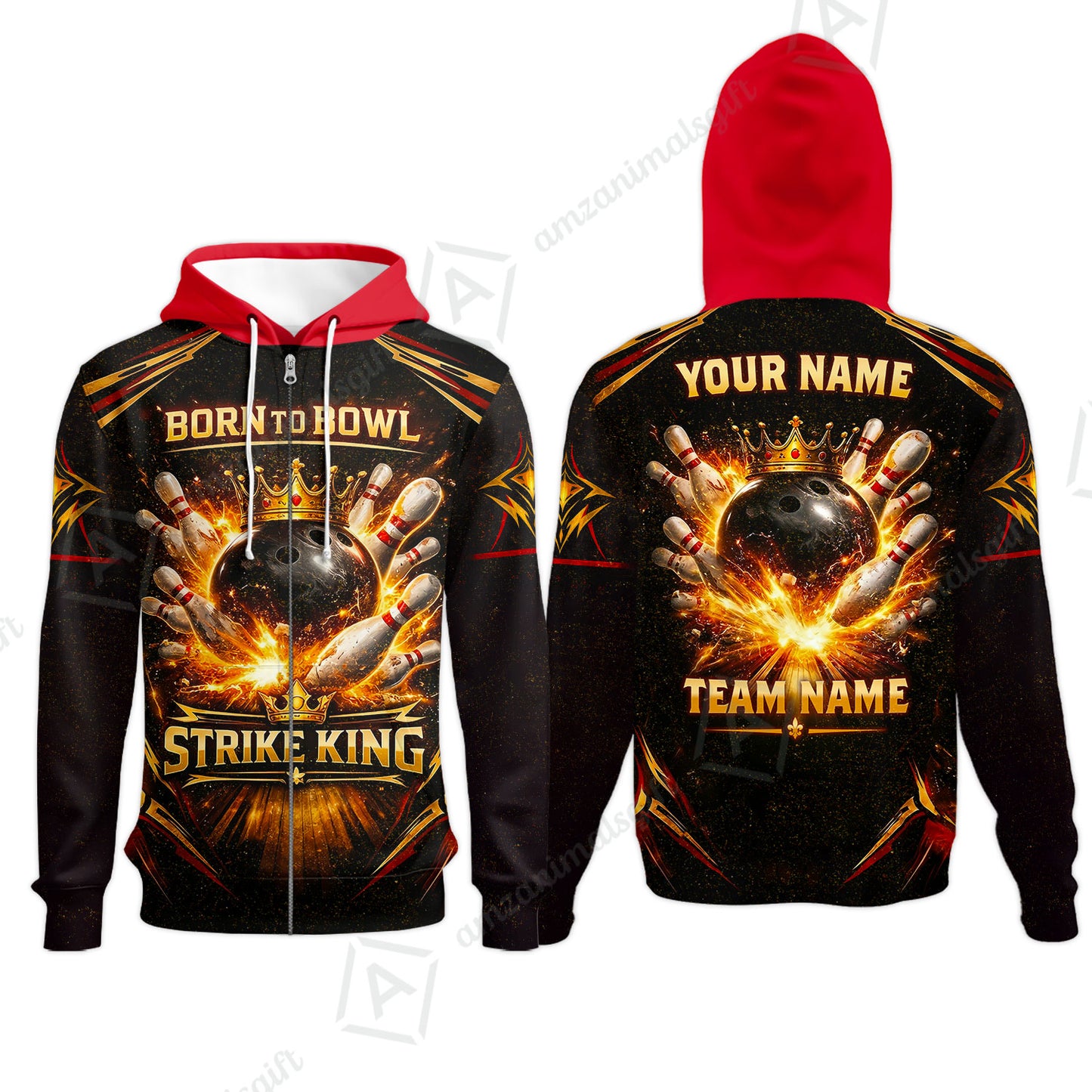 Custom Bowling Jersey Polo Shirt, Born to Bowl King Bowling, Custom Bowling Jersey Team Shirt With Name & Team Name