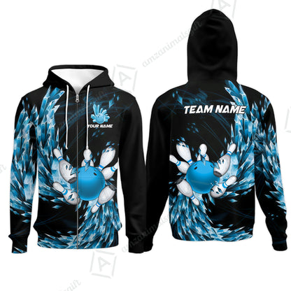 Custom Bowling Jersey Polo Shirt, Crystal Explosion Bowling Custom Bowling Jersey Team Shirt For Players With Name & Team Name