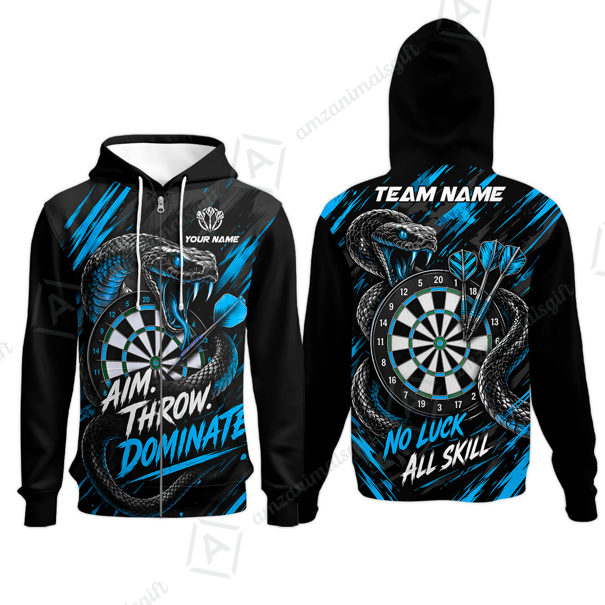 Customized Darts Team Jersey, Personalized Snake Darts Abstract Background Polo Shirt For Players With Name & Team Name