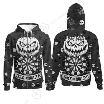 Zip Hoodie||Black White