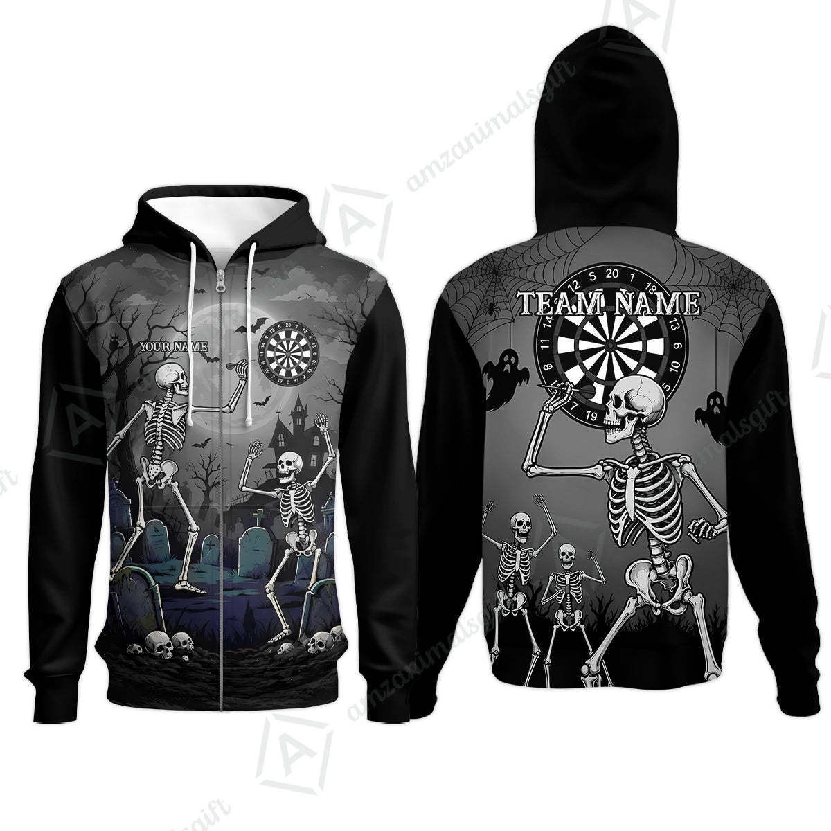 Zip Hoodie||Grey
