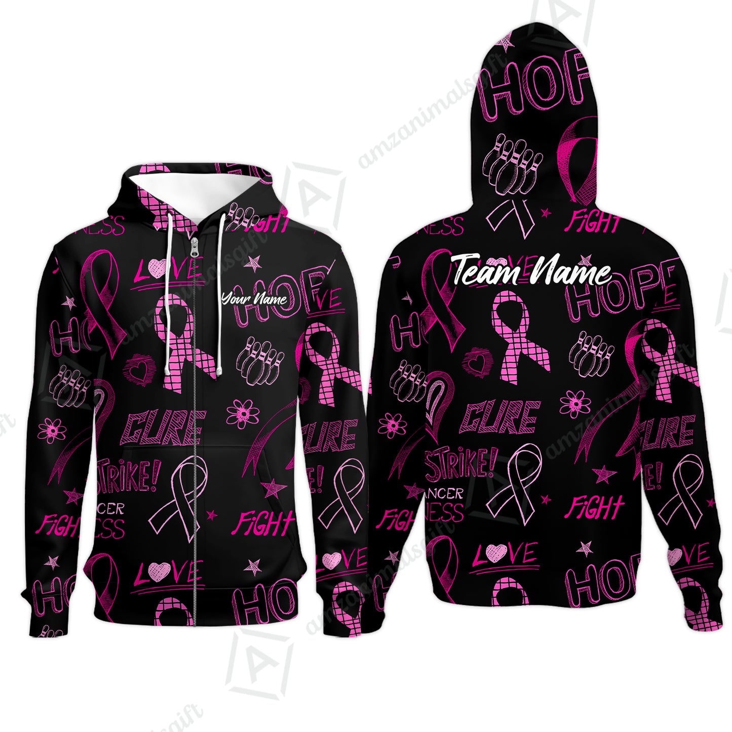 Zip Hoodie||Black