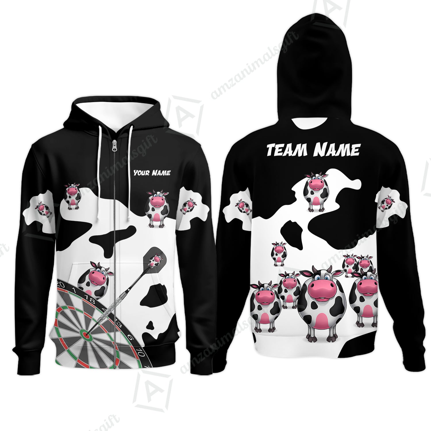 Zip Hoodie||Black