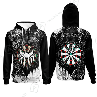 Zip Hoodie||Black White