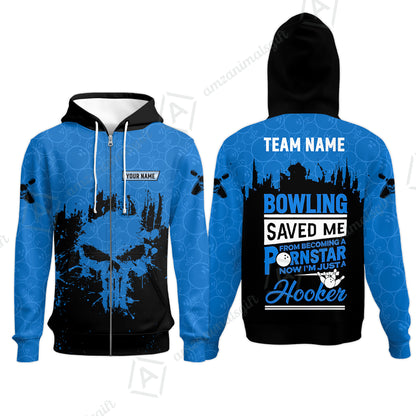 Zip Hoodie||Blue