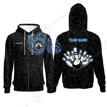 Zip Hoodie||Blue