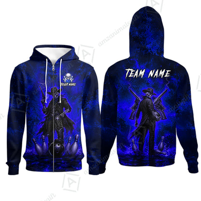 Zip Hoodie||Blue