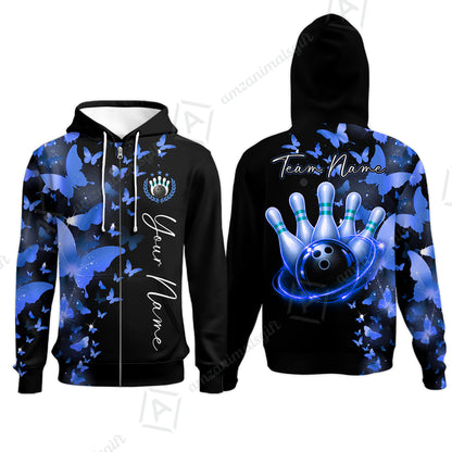 Zip Hoodie||Blue