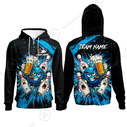 Zip Hoodie||Blue