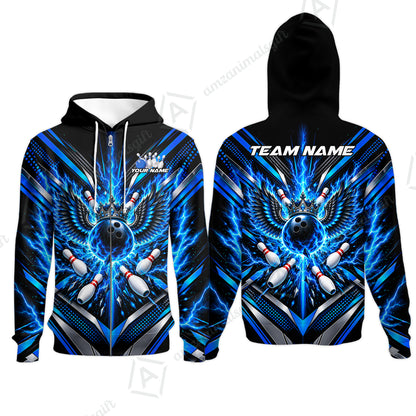 Zip Hoodie||Blue