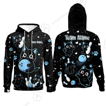 Zip Hoodie||Blue