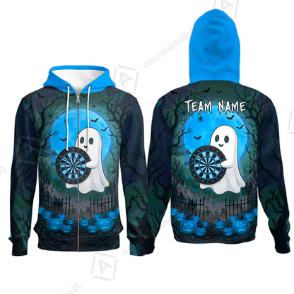Zip Hoodie||Blue