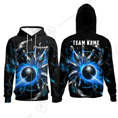 Zip Hoodie||Blue