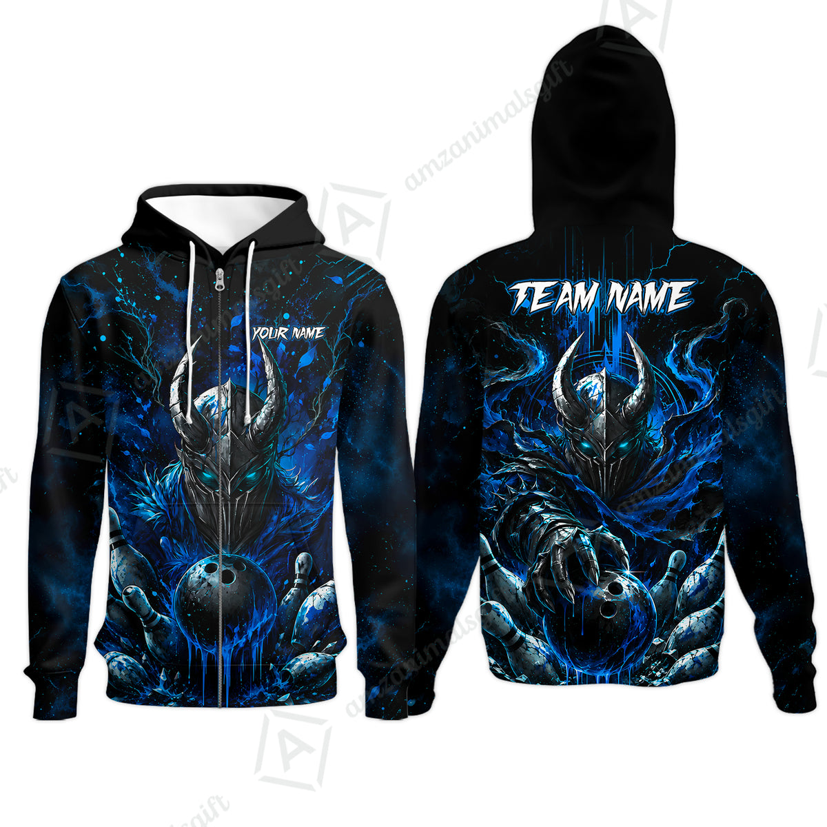 Zip Hoodie||Blue