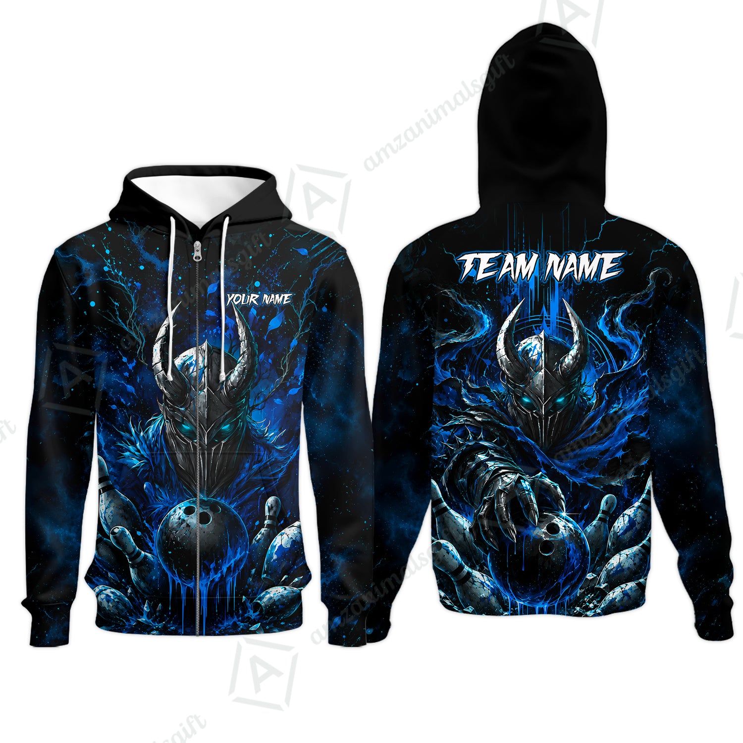Zip Hoodie||Blue