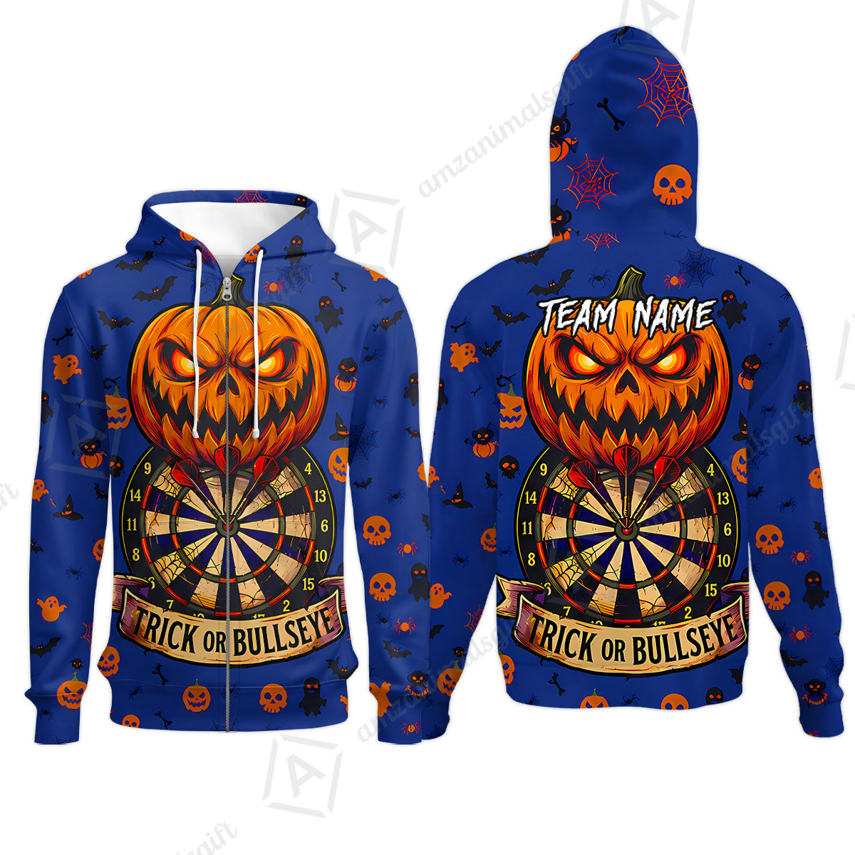 Zip Hoodie||Blue