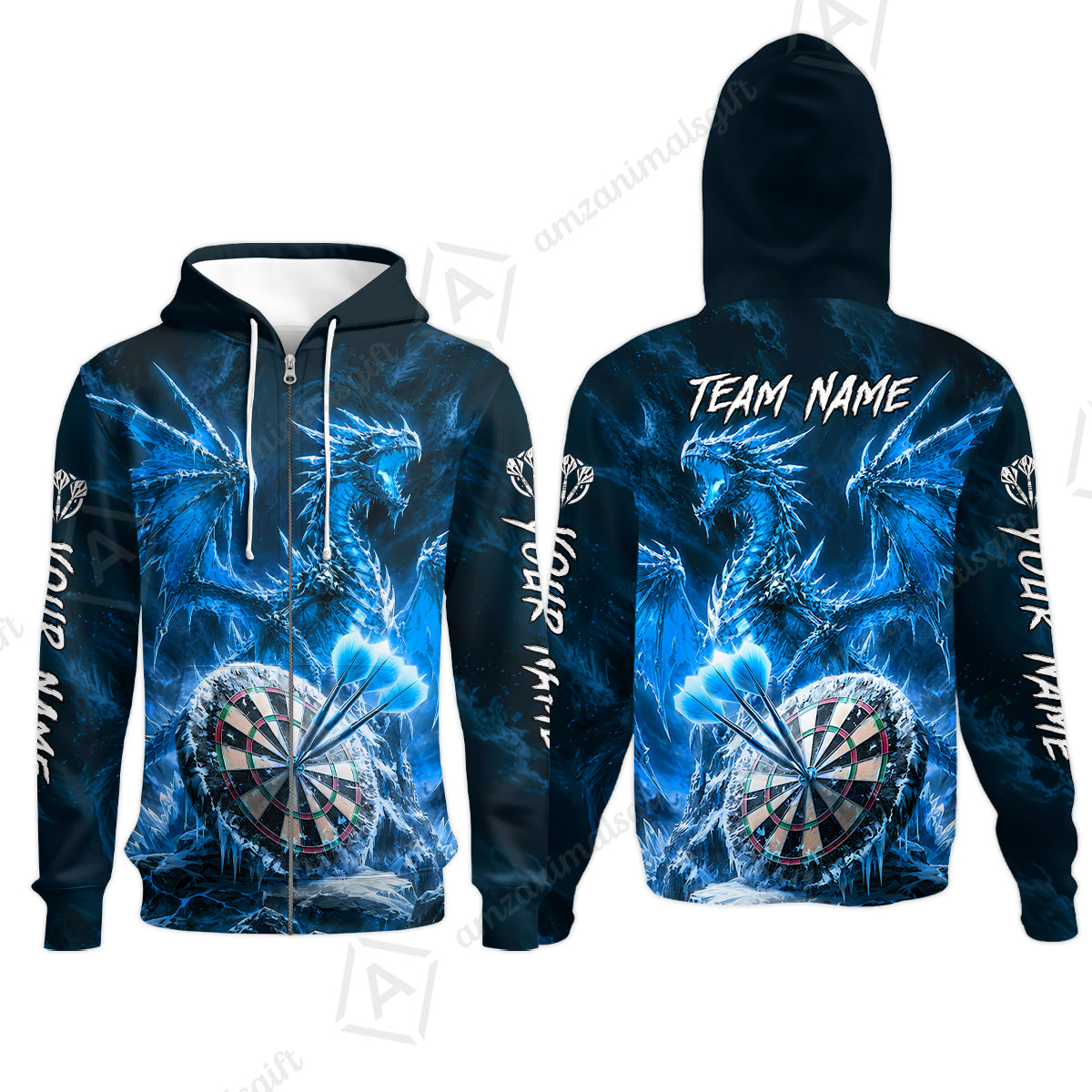 Zip Hoodie||Blue
