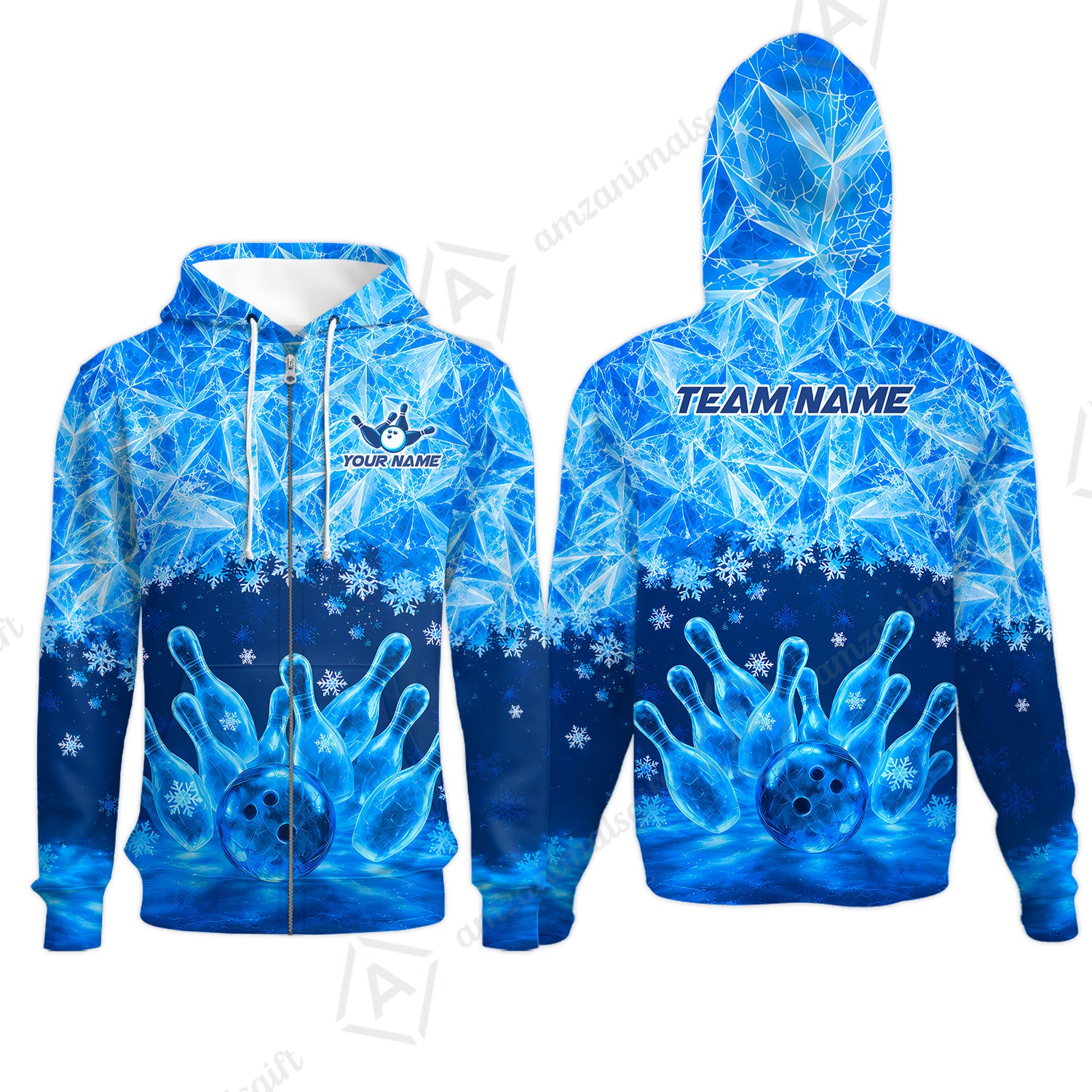 Zip Hoodie||Blue