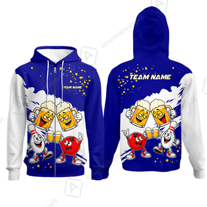 Zip Hoodie||Blue
