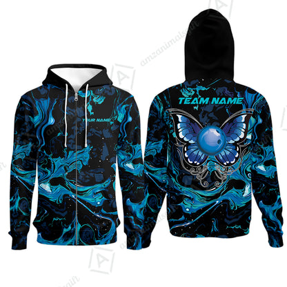 Zip Hoodie||Blue