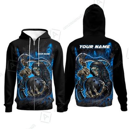 Zip Hoodie||Blue