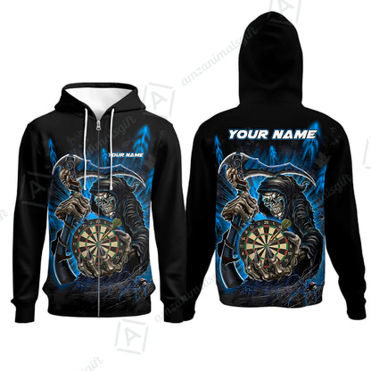 Zip Hoodie||Blue