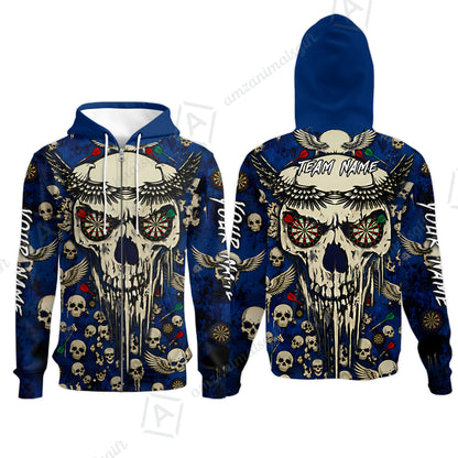 Zip Hoodie||Blue